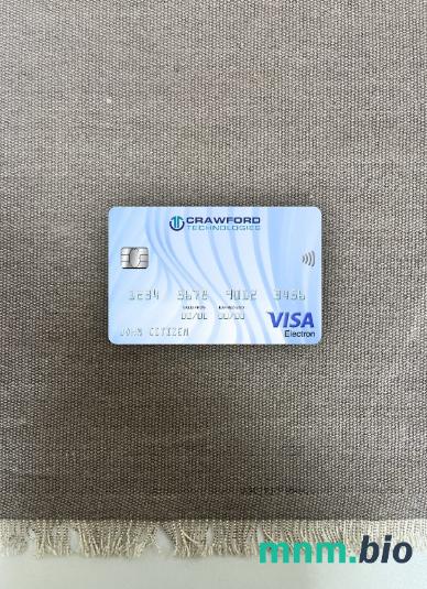 Netherlands (Holland) Crawford Technologies bank visa karta elektronowa wygląd fotograficzny skan PSD + zdjęcie